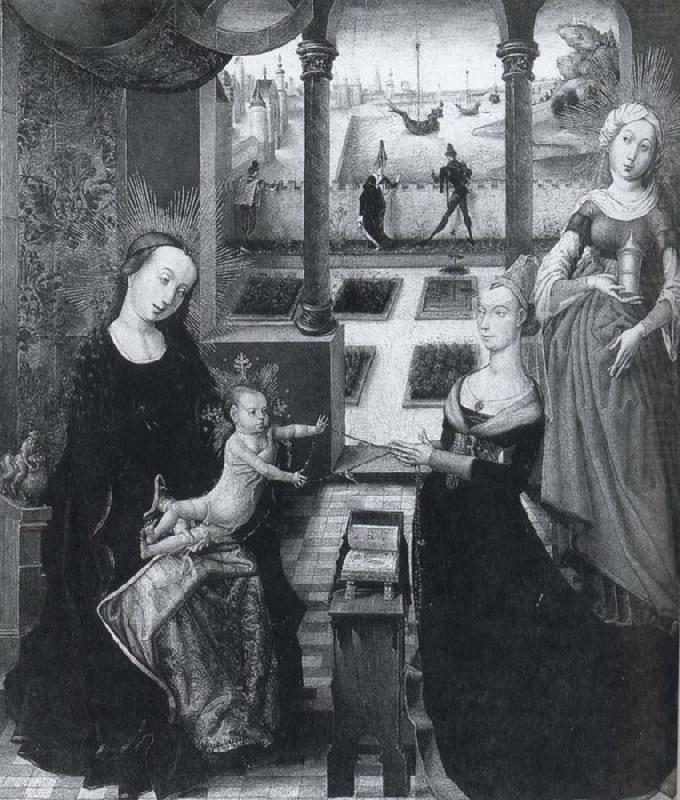Master of the View of Sainte Gudule Virgin and Child a Female Donor and St Mary Magdalene china oil painting image